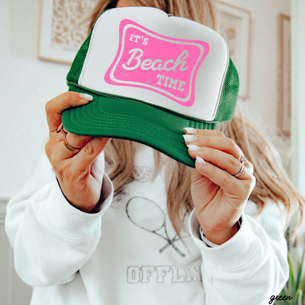 It's Beach Time Trucker Hat *9 COLORS